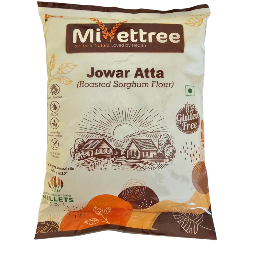 Millettree Roasted Jowar Atta/Flour | Chakki Ground Sorghum Millet Flour | Gluten Free